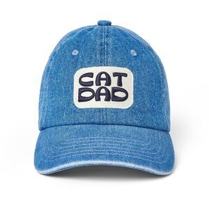The Cuddle Collab "CAT DAD" Baseball Cap, Denim Blue